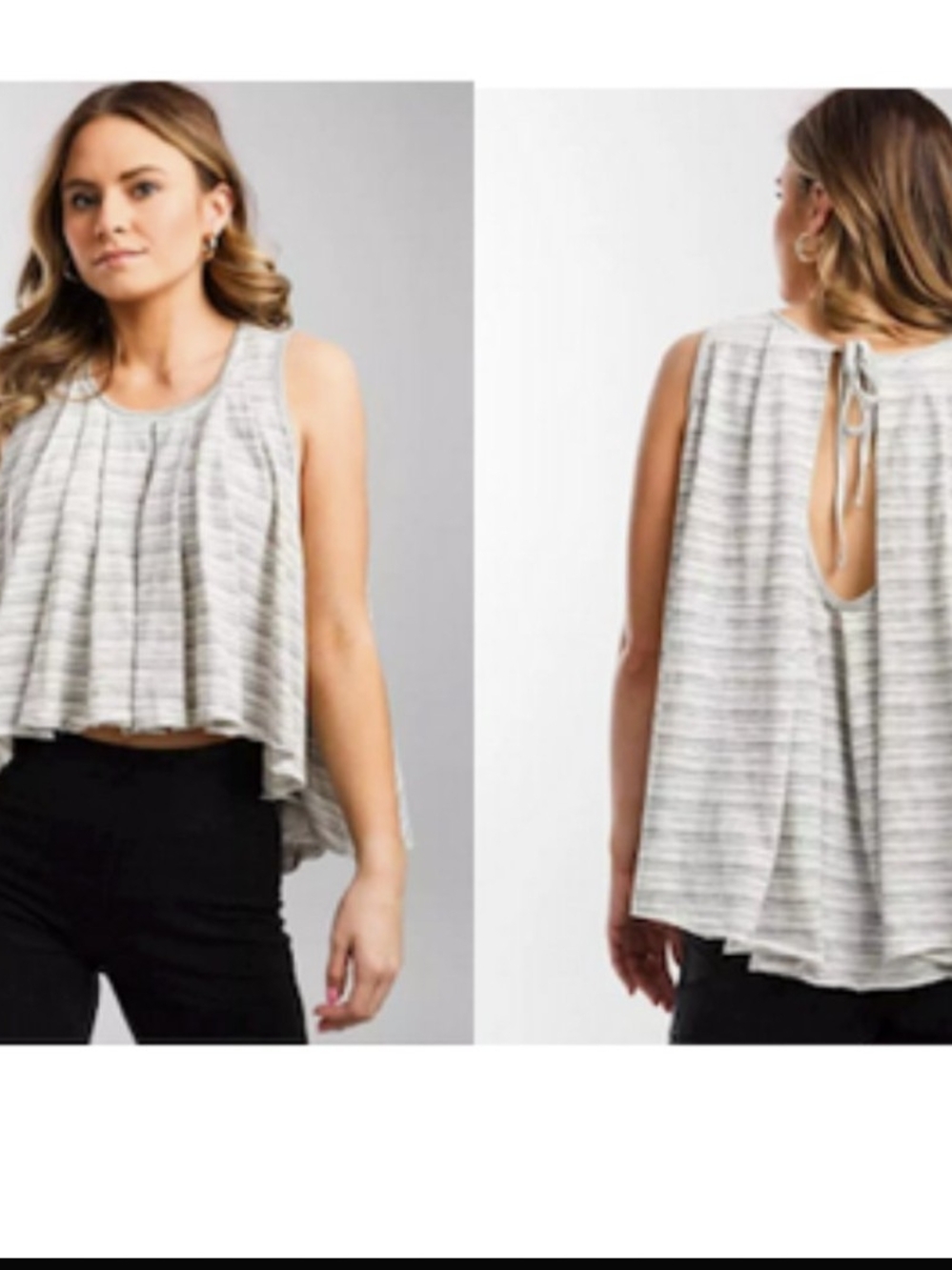 Free People Striped Tie-Back Swing Tank